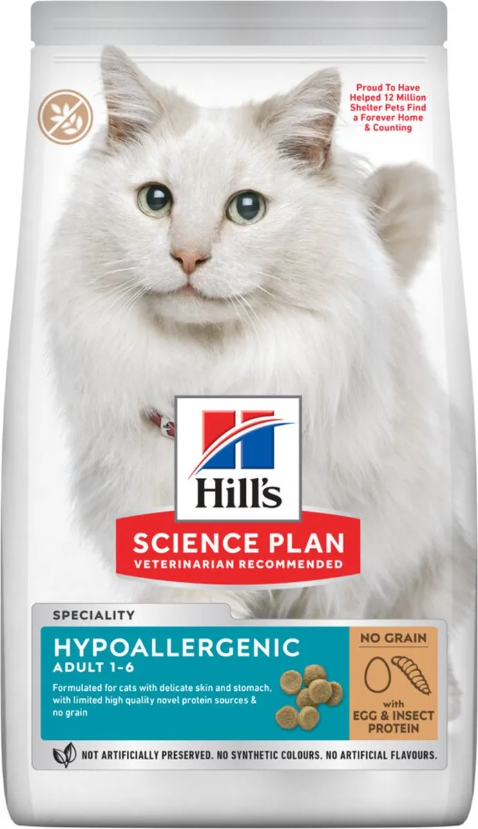 Hill's Cat Adult Hypoallergeen Ei & Insect 1,5kg