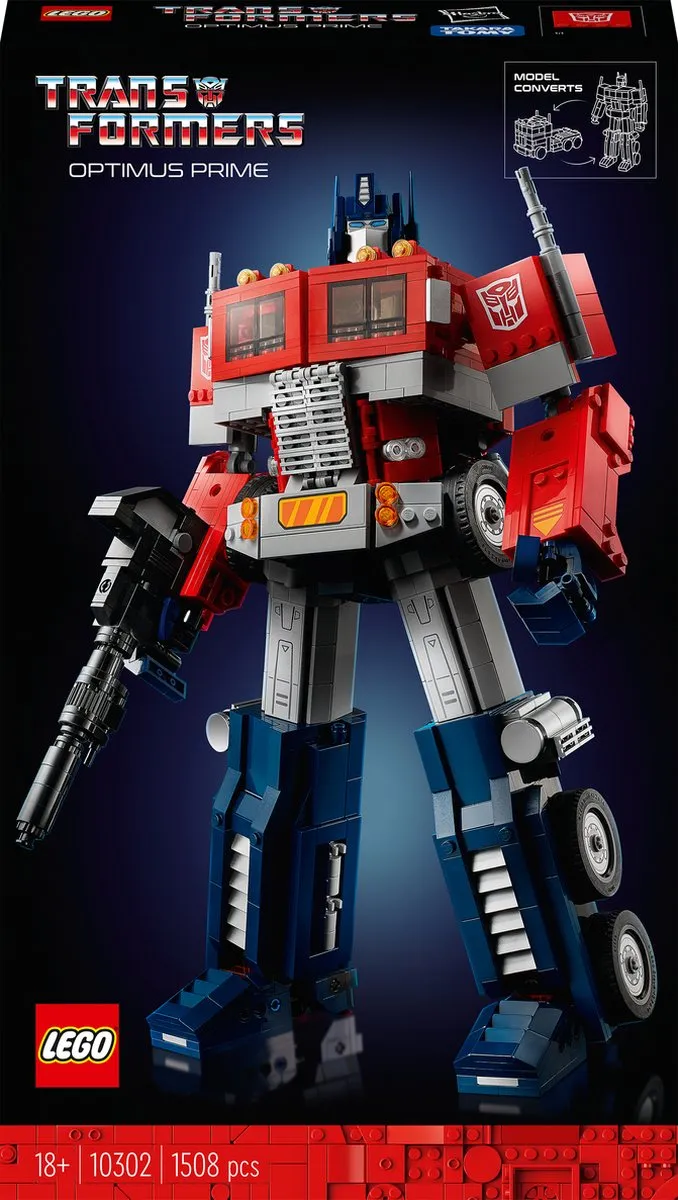 LEGO Icons Optimus Prime 10302 Modelbouwset - 1508 Stukken - Rood