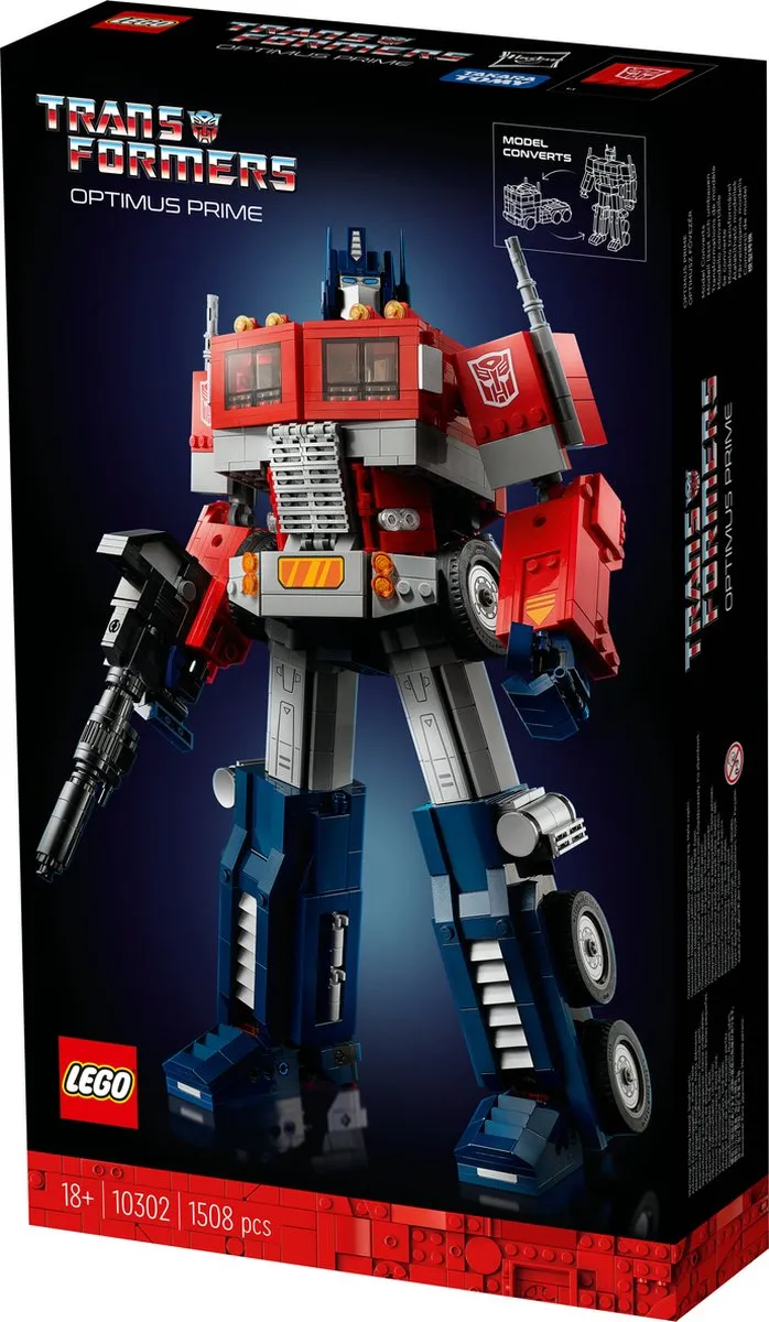 LEGO Icons Optimus Prime 10302 Modelbouwset - 1508 Stukken - Rood - afbeelding 6 van 6