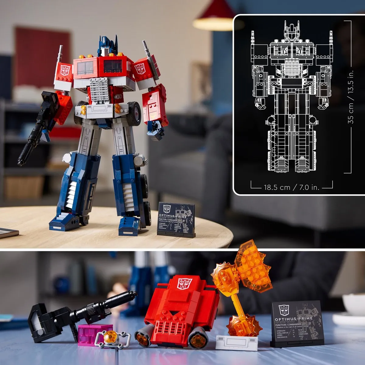 LEGO Icons Optimus Prime 10302 Modelbouwset - 1508 Stukken - Rood