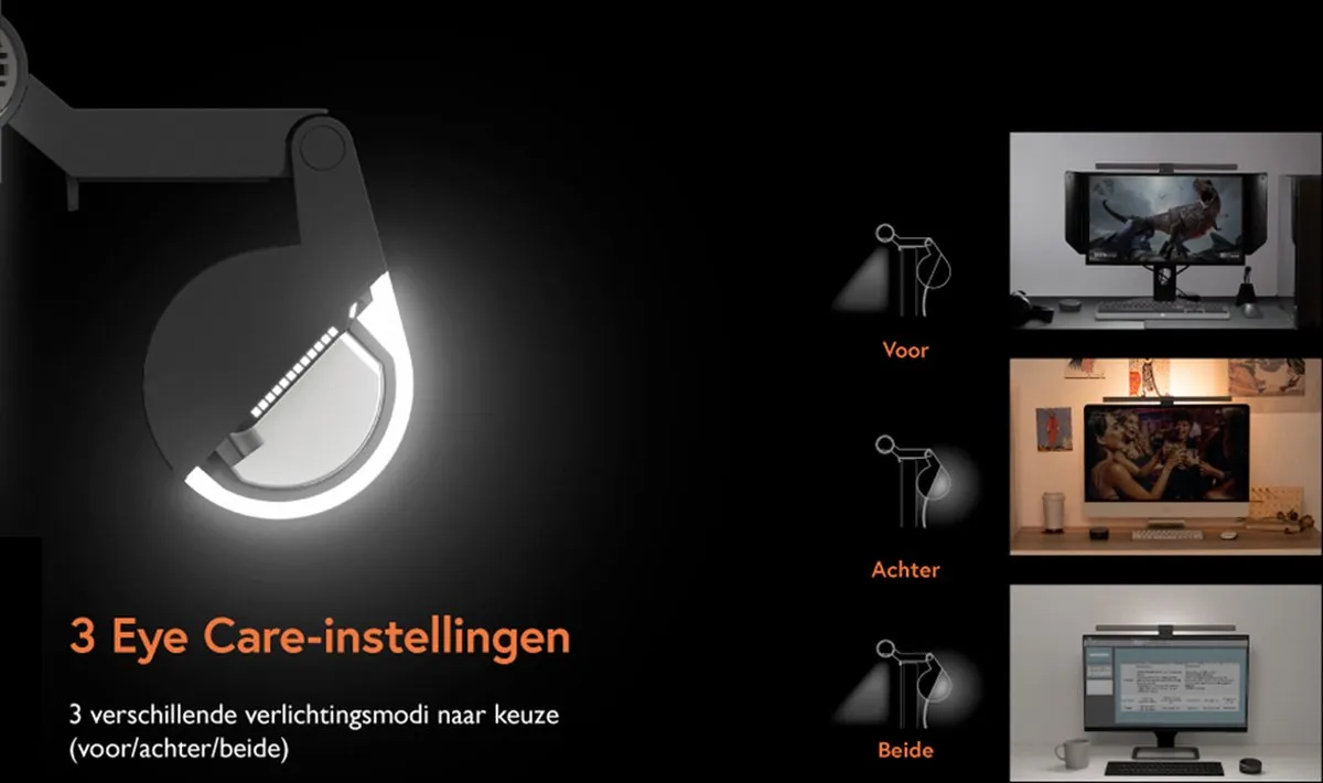 BenQ ScreenBar Halo LED Lamp - 50cm - Zwart - afbeelding 6 van 6