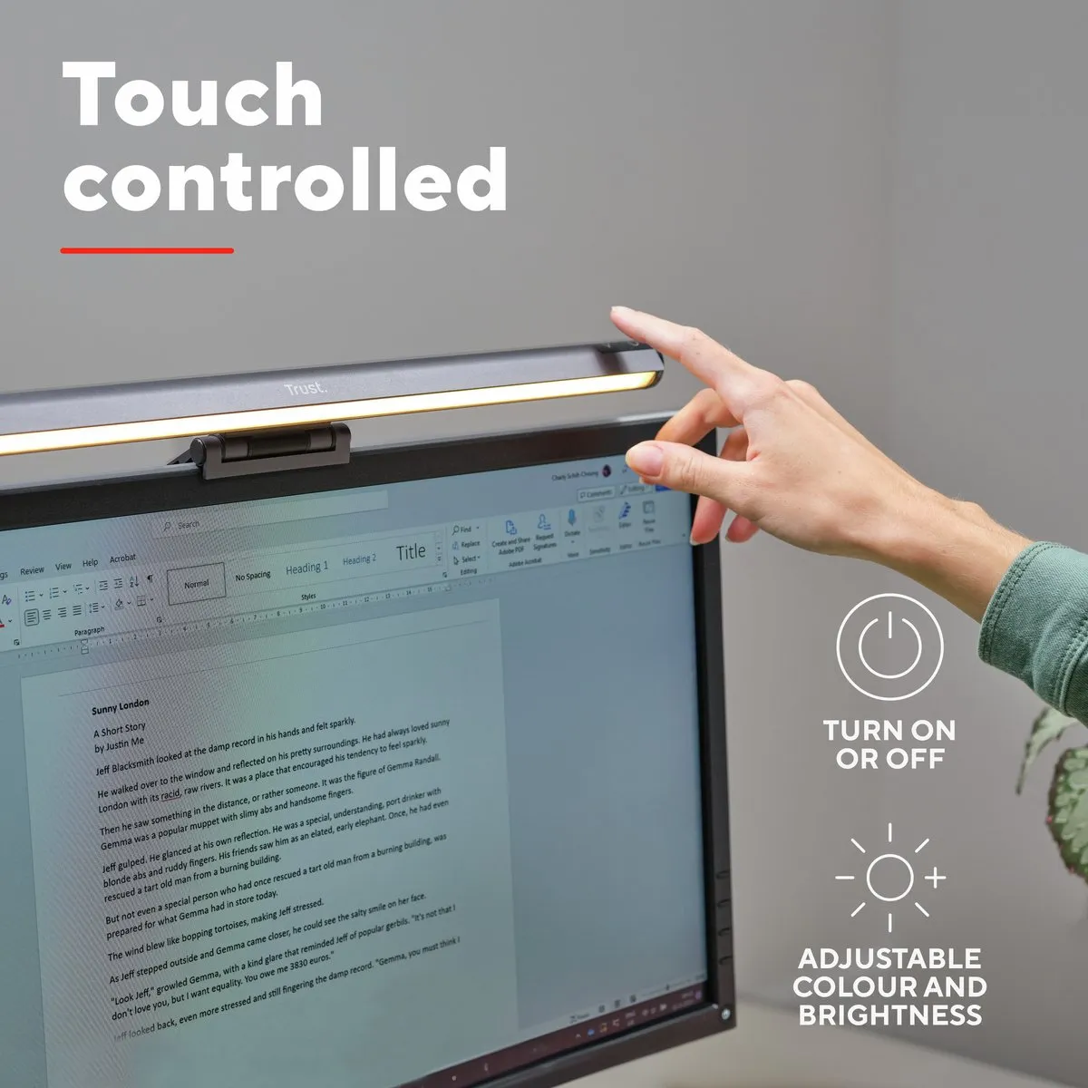 Trust Shyne Lichtbalk Monitor - Warm & Koud Wit - 5W