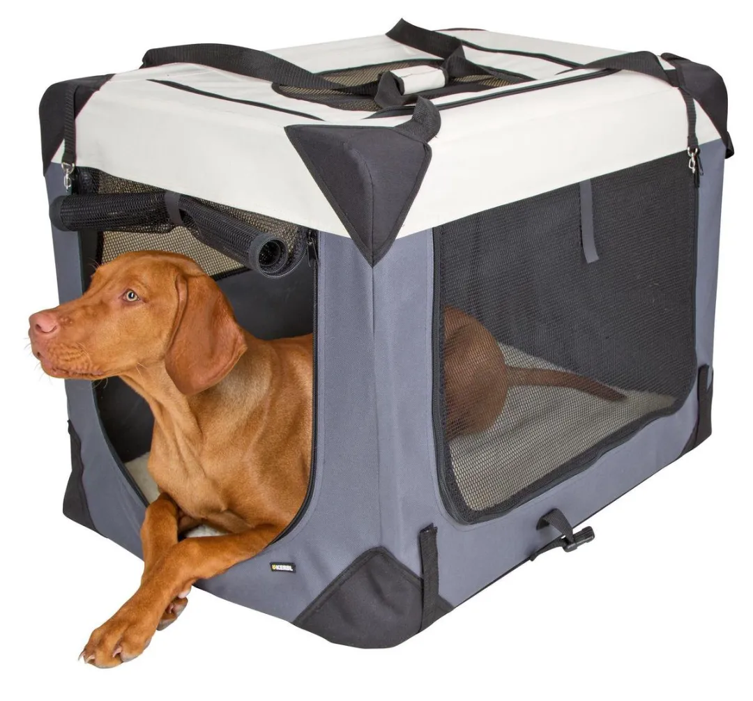 Kerbl Journey Transportbox M - 81x58x58cm - Blauw/Beige - afbeelding 3 van 5