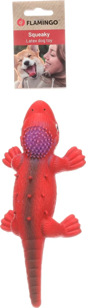 Flamingo Hagedis Latex Rood 10x23,3x6cm