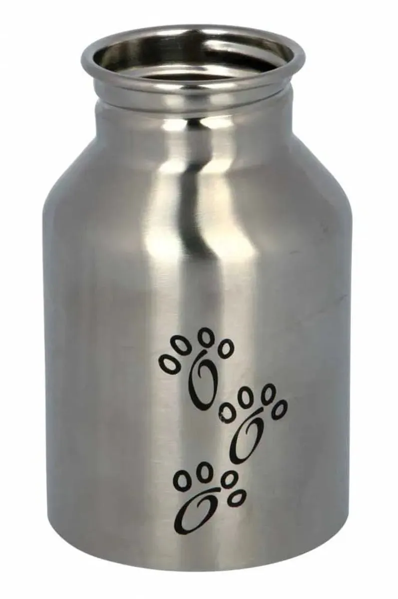 Trixie RVS Drinkfles 300ml - met plastic bakje - Zwart - afbeelding 4 van 5