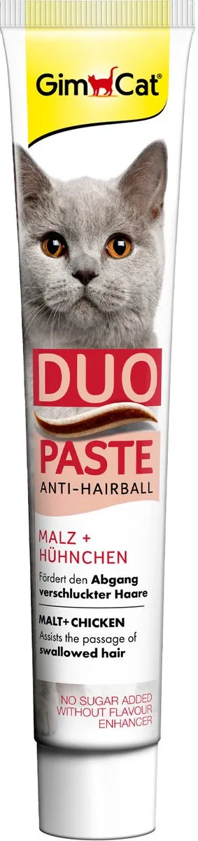 GimCat Anti-Hairball Duo-Pasta Kip Malt 50g