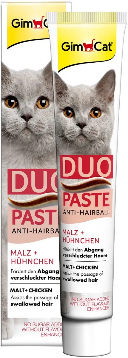 GimCat Anti-Hairball Duo-Pasta Kip Malt 50g