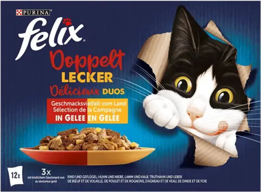 Felix Zo Lekker Als Het Eruit Ziet Dubbel Lekker Vleesmix Nat Kattenvoer 1020g