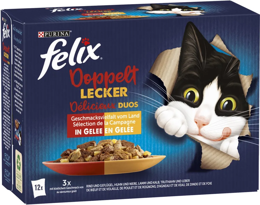 Felix Zo Lekker Als Het Eruit Ziet Dubbel Lekker Vleesmix Nat Kattenvoer 1020g