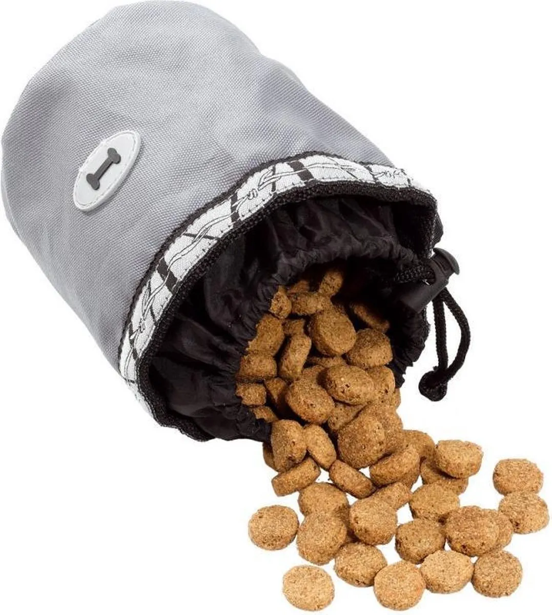 Ferplast Hondenvoederzak 13x12cm - Polyester Grijs/Zwart - afbeelding 2 van 4