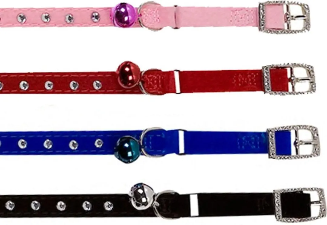 Flamingo Kattenhalsband Velours Diamond 30cm