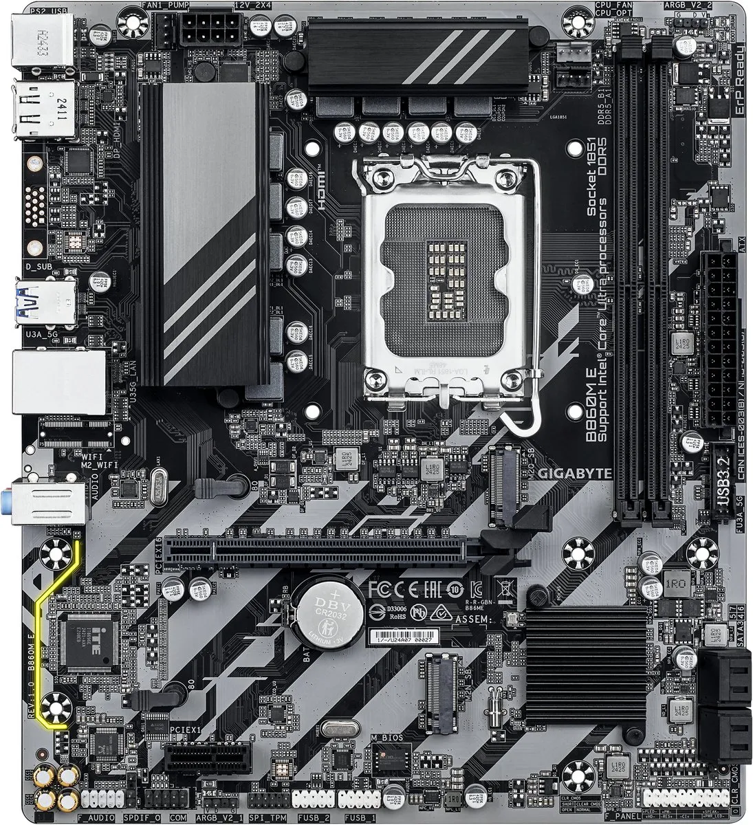 Gigabyte B860M E Micro ATX Moederbord - Intel B860