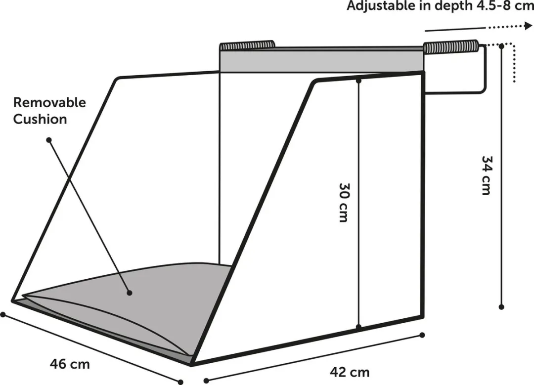 Flamingo Kattenradiatormand Lusso - Zwart - 46x50x34cm