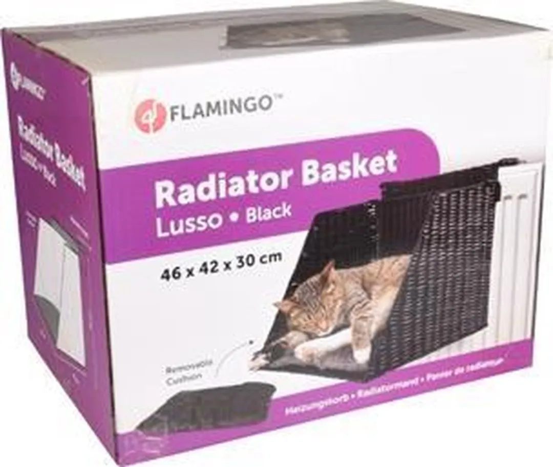 Flamingo Kattenradiatormand Lusso - Zwart - 46x50x34cm