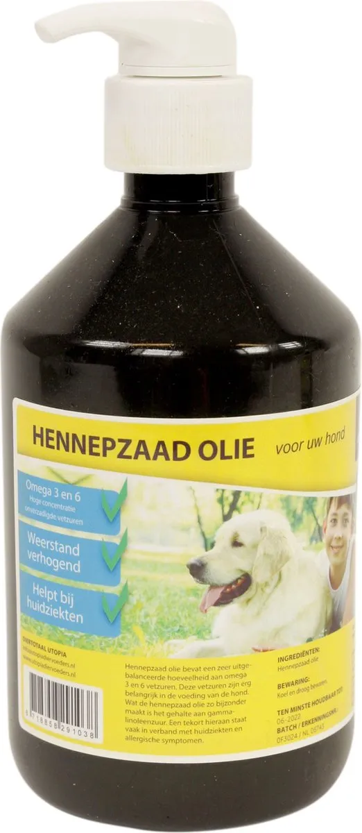 Utopia Hennepzaadolie met pompje 500ml