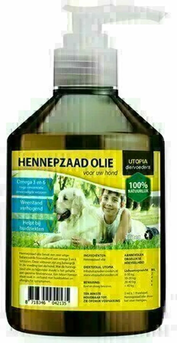 Utopia Hennepzaadolie met pompje 500ml