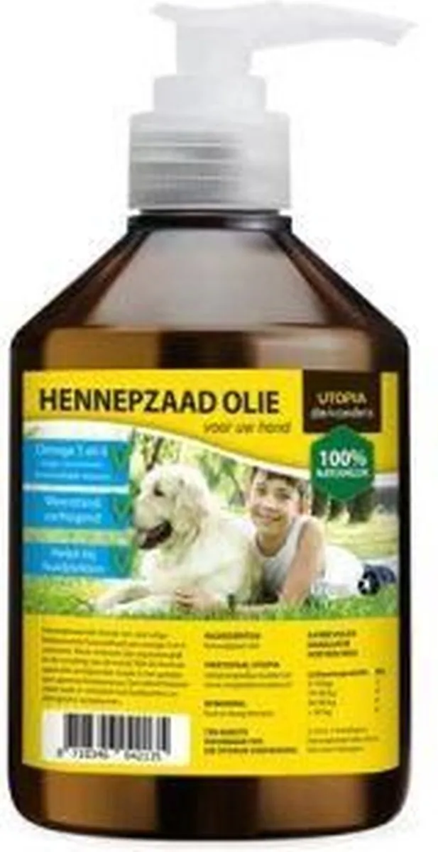 Utopia Hennepzaadolie met pompje 500ml - afbeelding 6 van 6