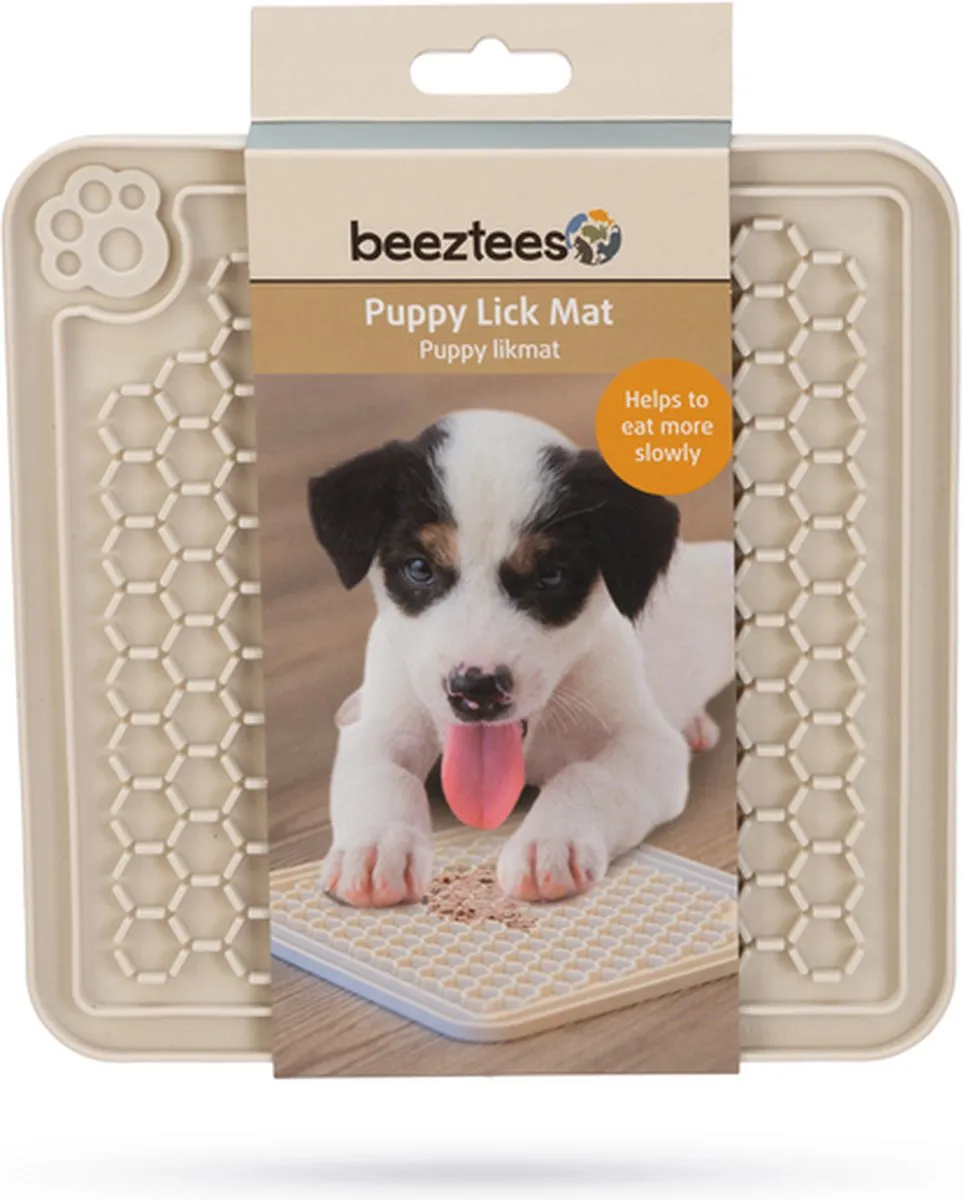 Beeztees Puppy Siliconen Likmat Diza - 20x20cm Grijs
