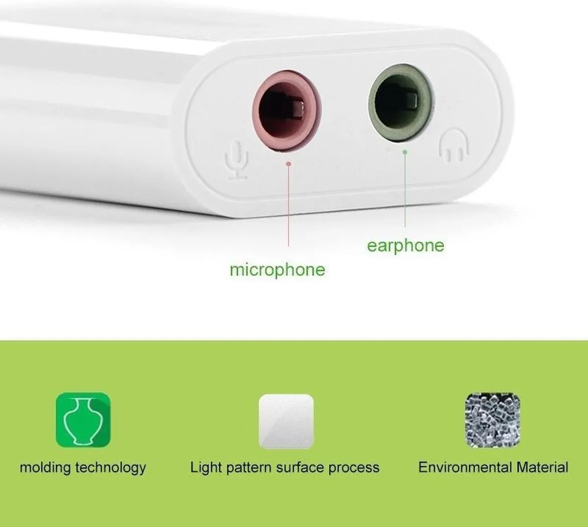 UGREEN US205 Externe USB Geluidskaart - Wit