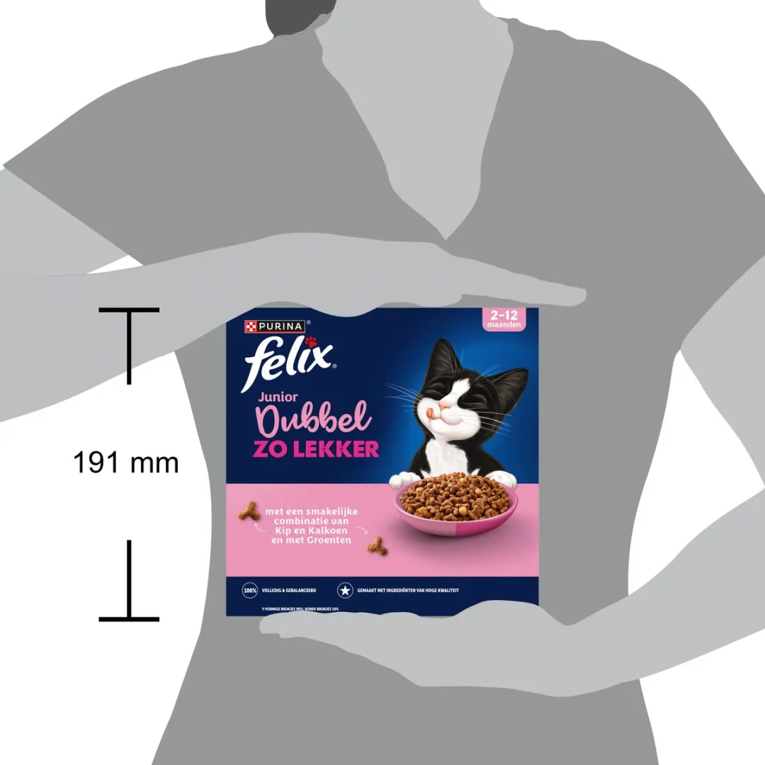 Purina Felix Dubbel Zo Lekker Junior Kip & Kalkoen - 20 Stuks - afbeelding 6 van 6