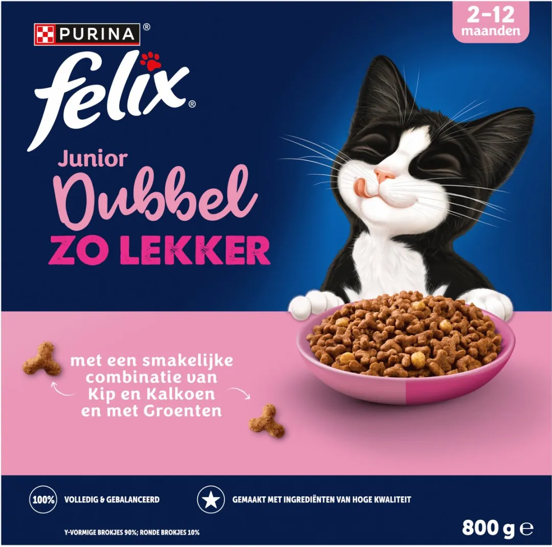 Purina Felix Dubbel Zo Lekker Junior Kip & Kalkoen - 20 Stuks