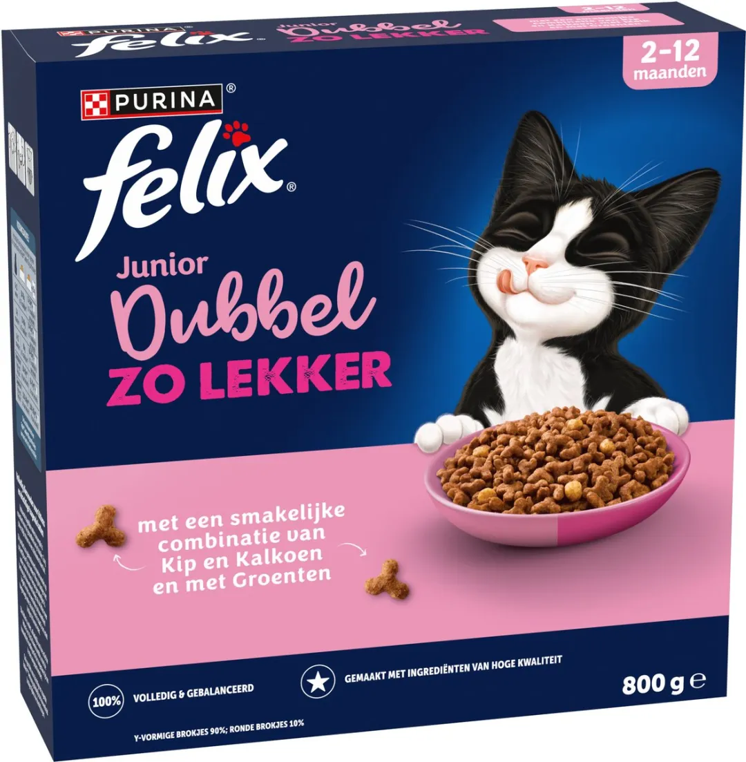 Purina Felix Dubbel Zo Lekker Junior Kip & Kalkoen - 20 Stuks