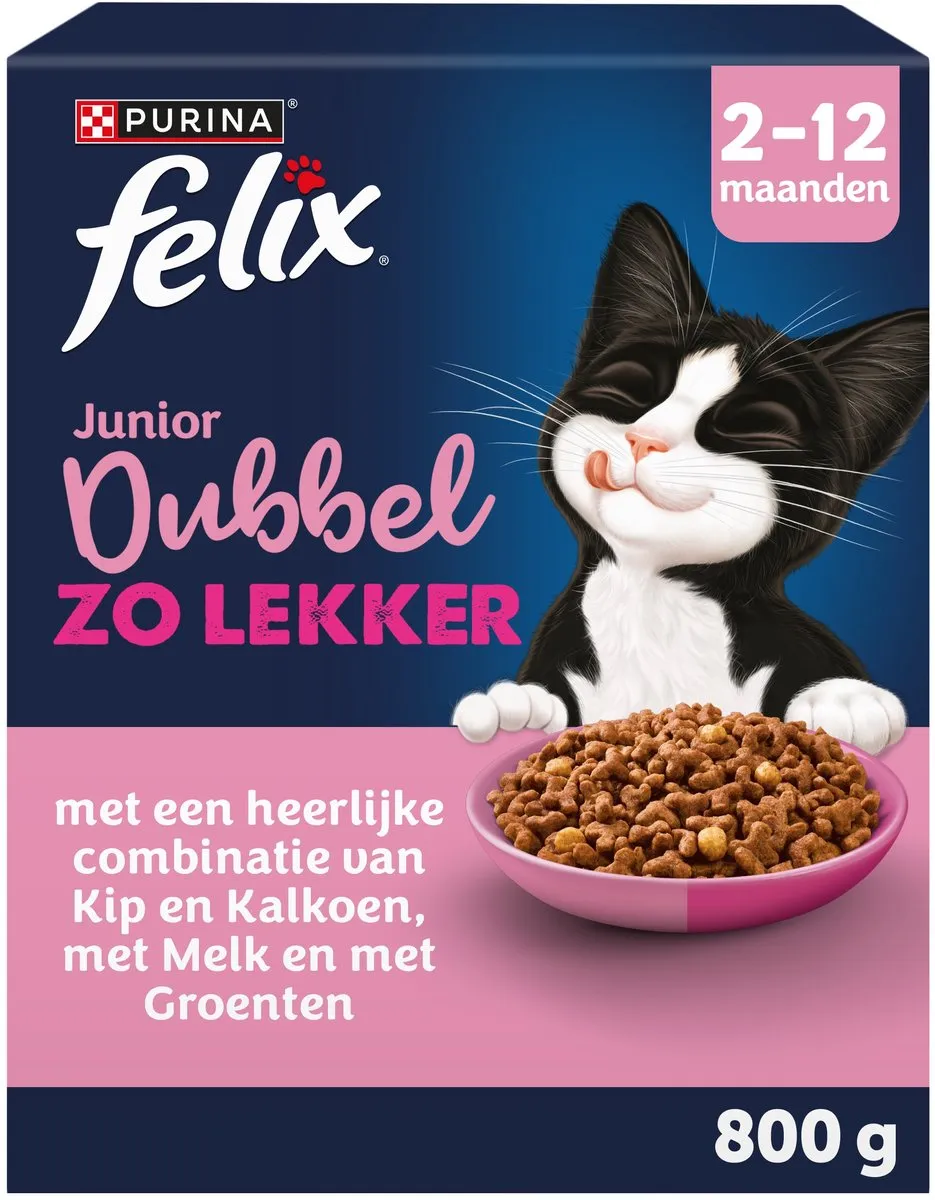 Purina Felix Dubbel Zo Lekker Junior Kip & Kalkoen