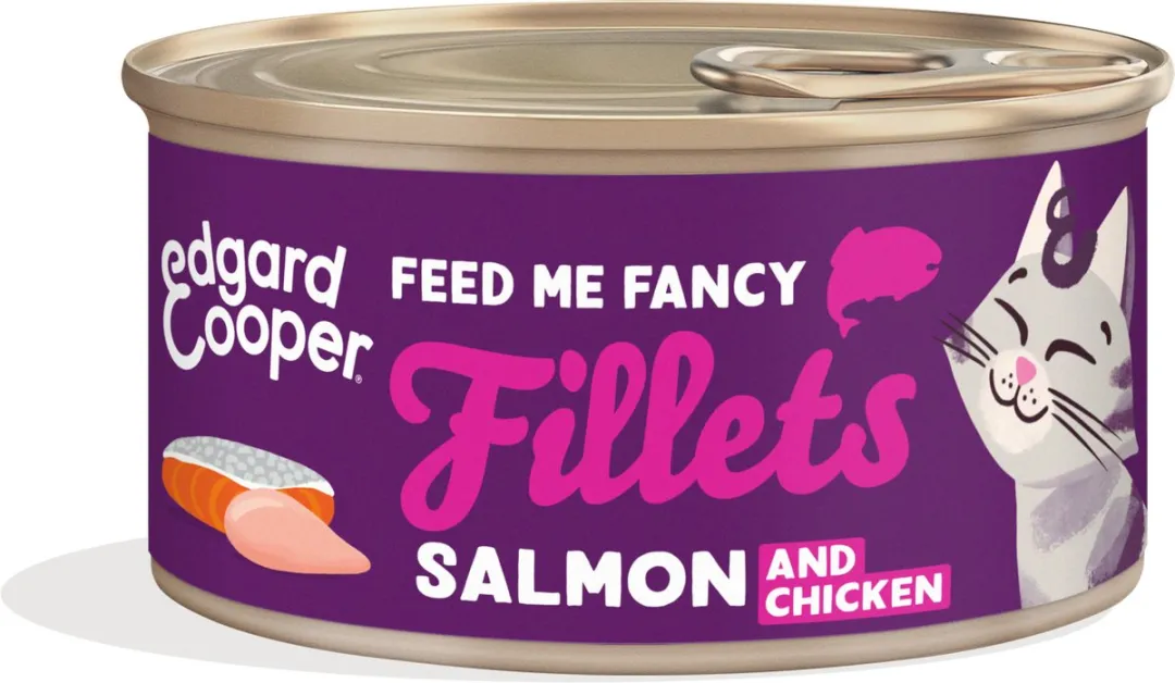 Beeztees Edgard & Cooper Kat Natvoeding - 70g - Zalm/Kip