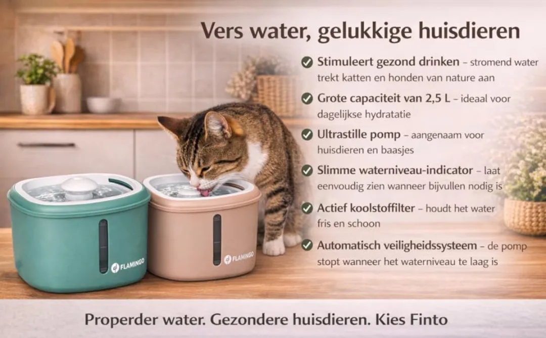 Flamingo Finto Drinkfontein Huisdieren 2,5L - Beige