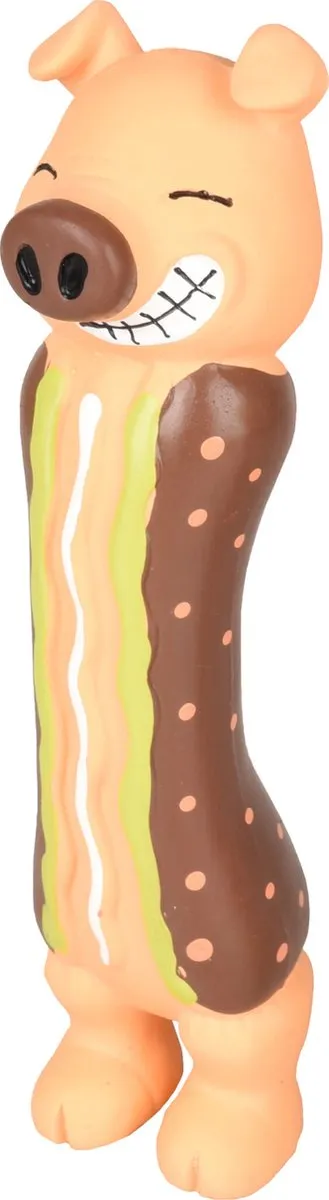 Flamingo Hondenspeelgoed Hotdog - Geel/Bruin - afbeelding 2 van 6