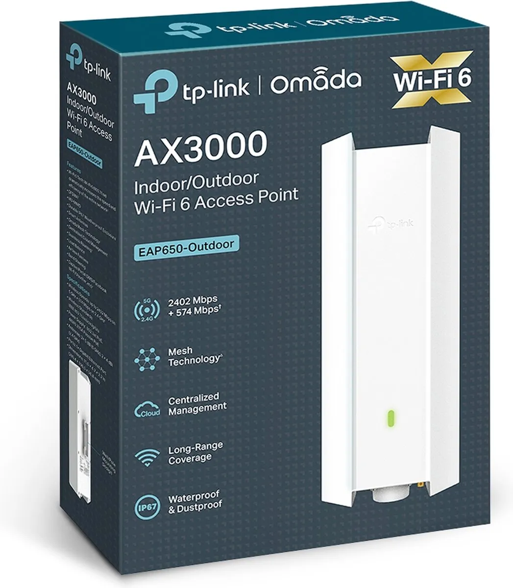 TP-Link Omada EAP650-Outdoor Access Point WiFi 6 - Wit