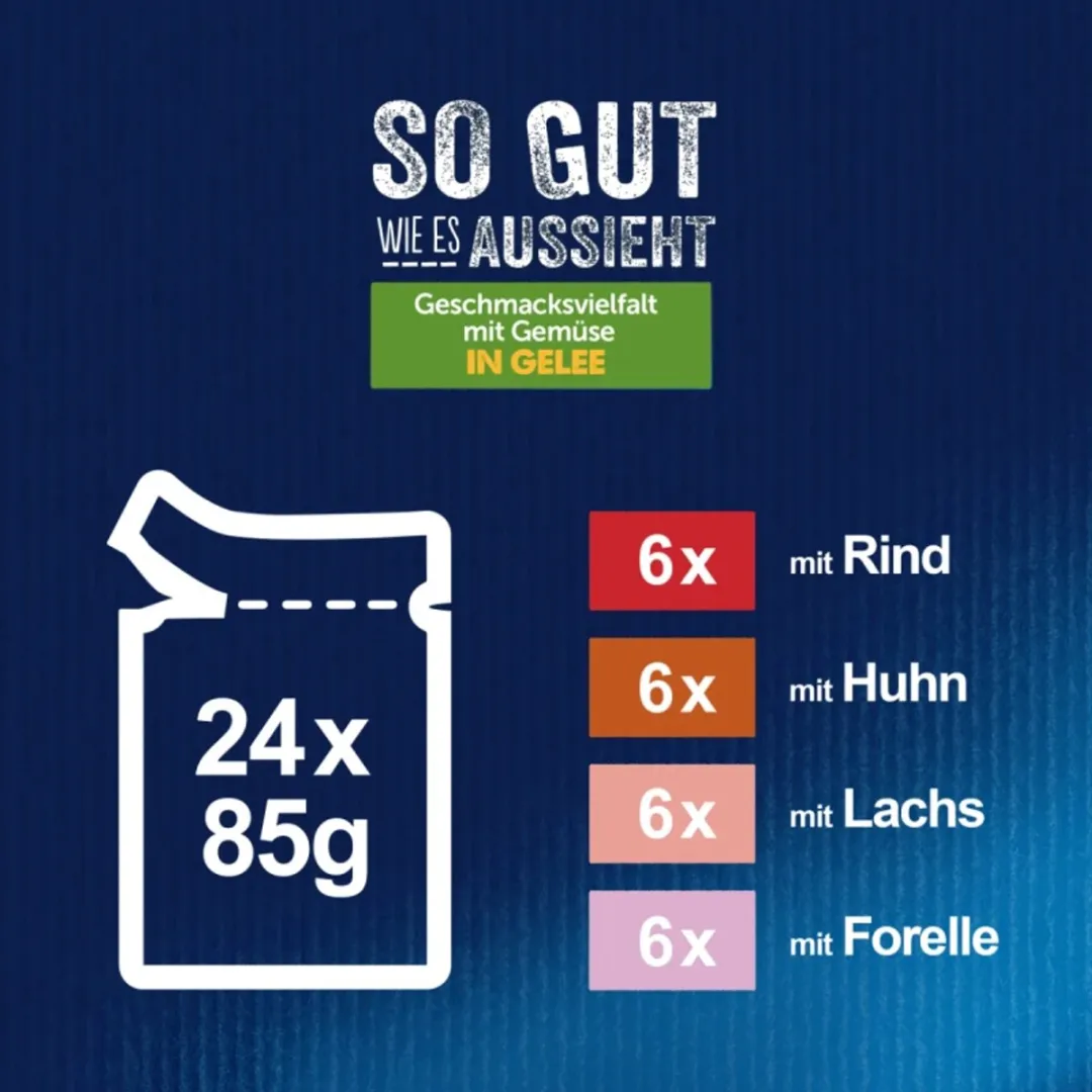 Felix Katten Natvoer Gemengde Groenten Gelei Adult - 24x85g - afbeelding 6 van 6