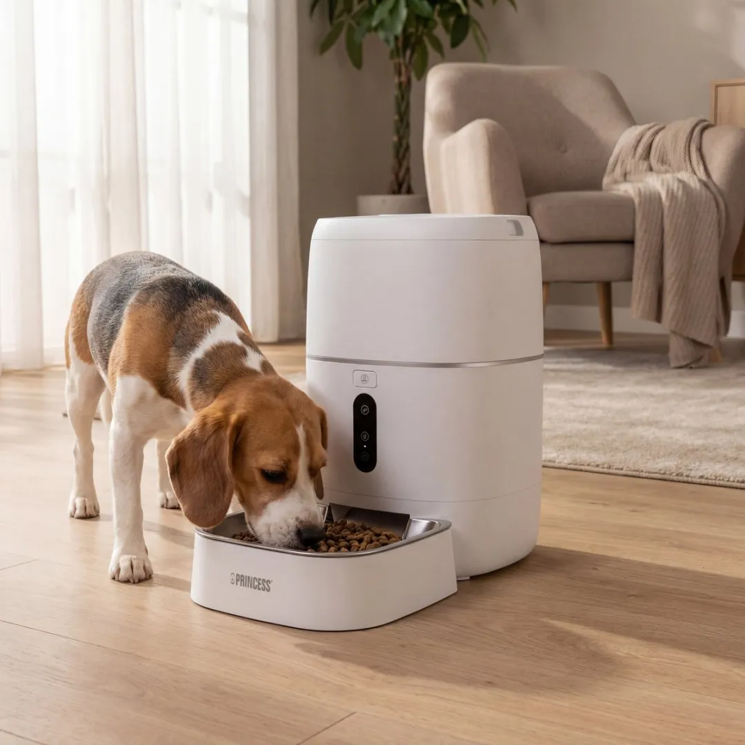Princess Smart 610060 Automatische Voerbak - 6L - App-Bediening - Roestvrijstalen Kom