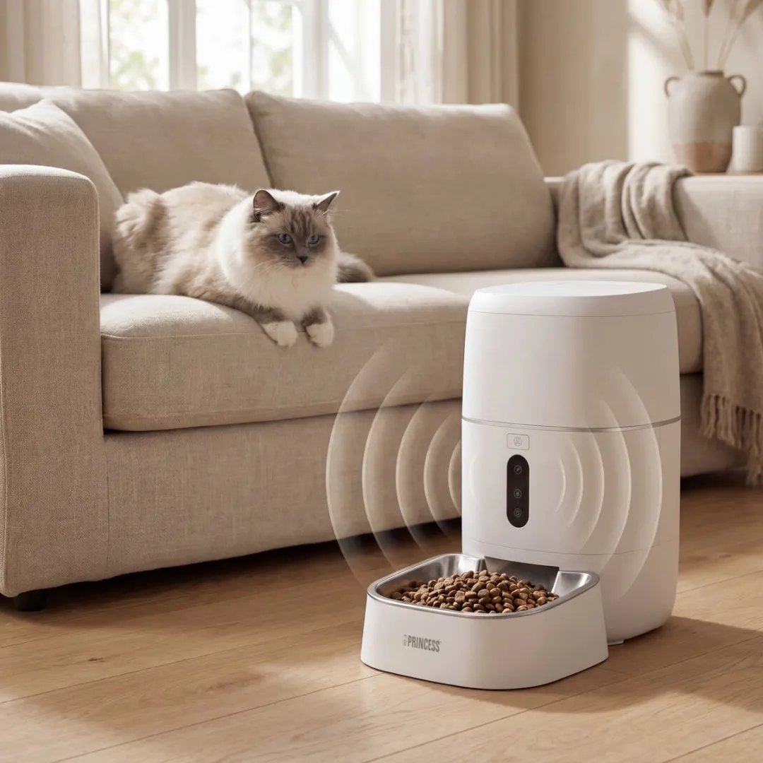 Princess Smart 610060 Automatische Voerbak - 6L - App-Bediening - Roestvrijstalen Kom