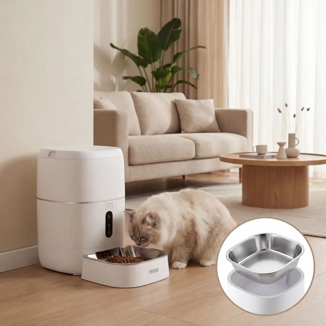 Princess Smart 610060 Automatische Voerbak - 6L - App-Bediening - Roestvrijstalen Kom