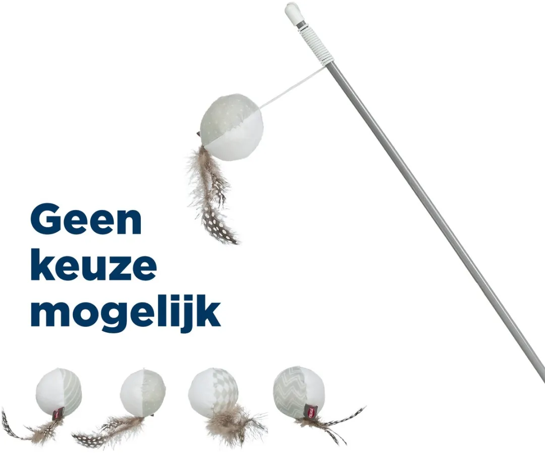 Trixie Kattenhengel Bal met Veren 46cm