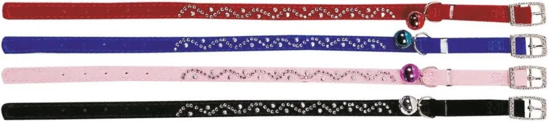 Flamingo Kattenhalsband Velours Diamond Wave