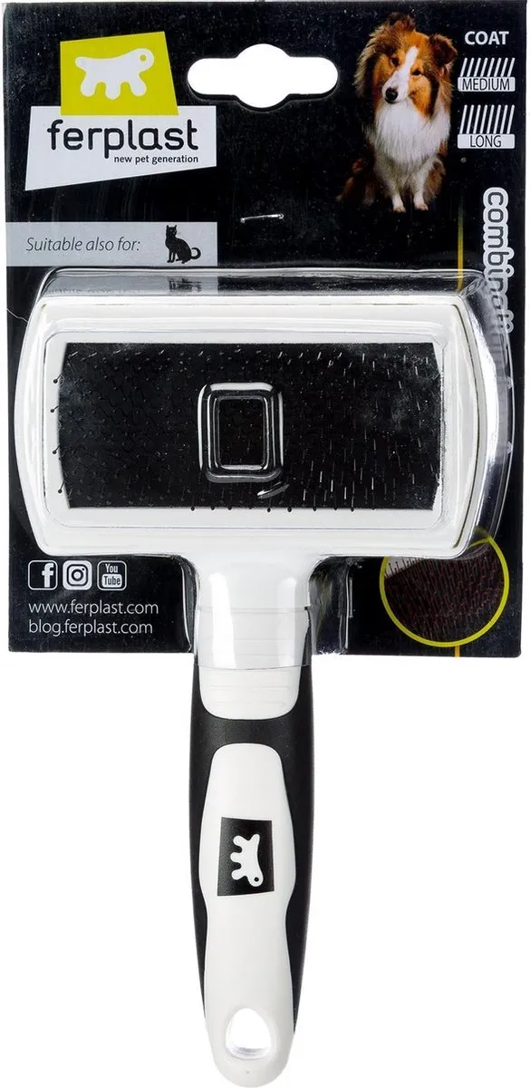 Ferplast Dierenborstel Slicker 18,5cm - Wit
