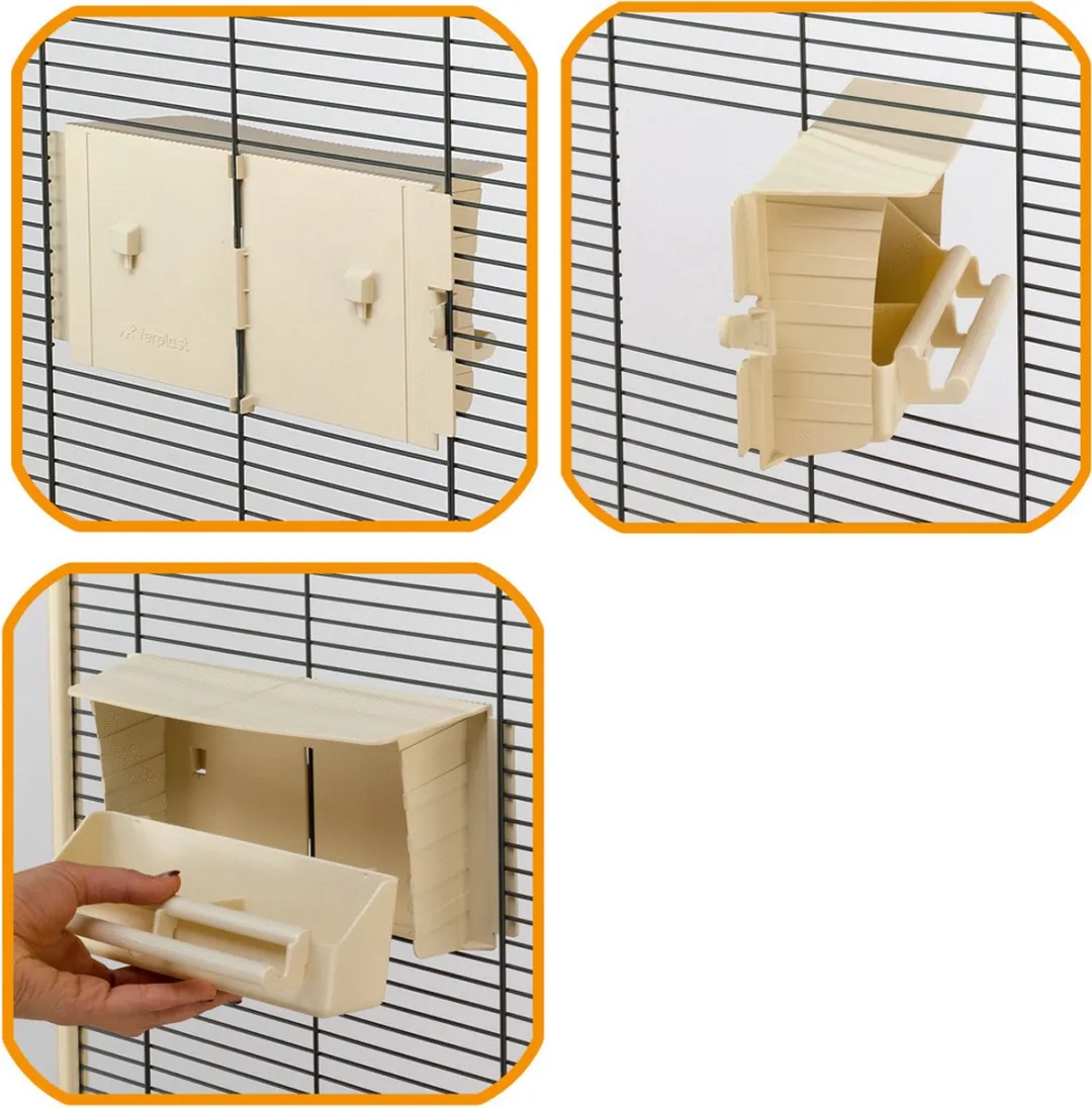 Ferplast Brava 6 Voerbak - 28,5x10x13cm Beige - afbeelding 4 van 6