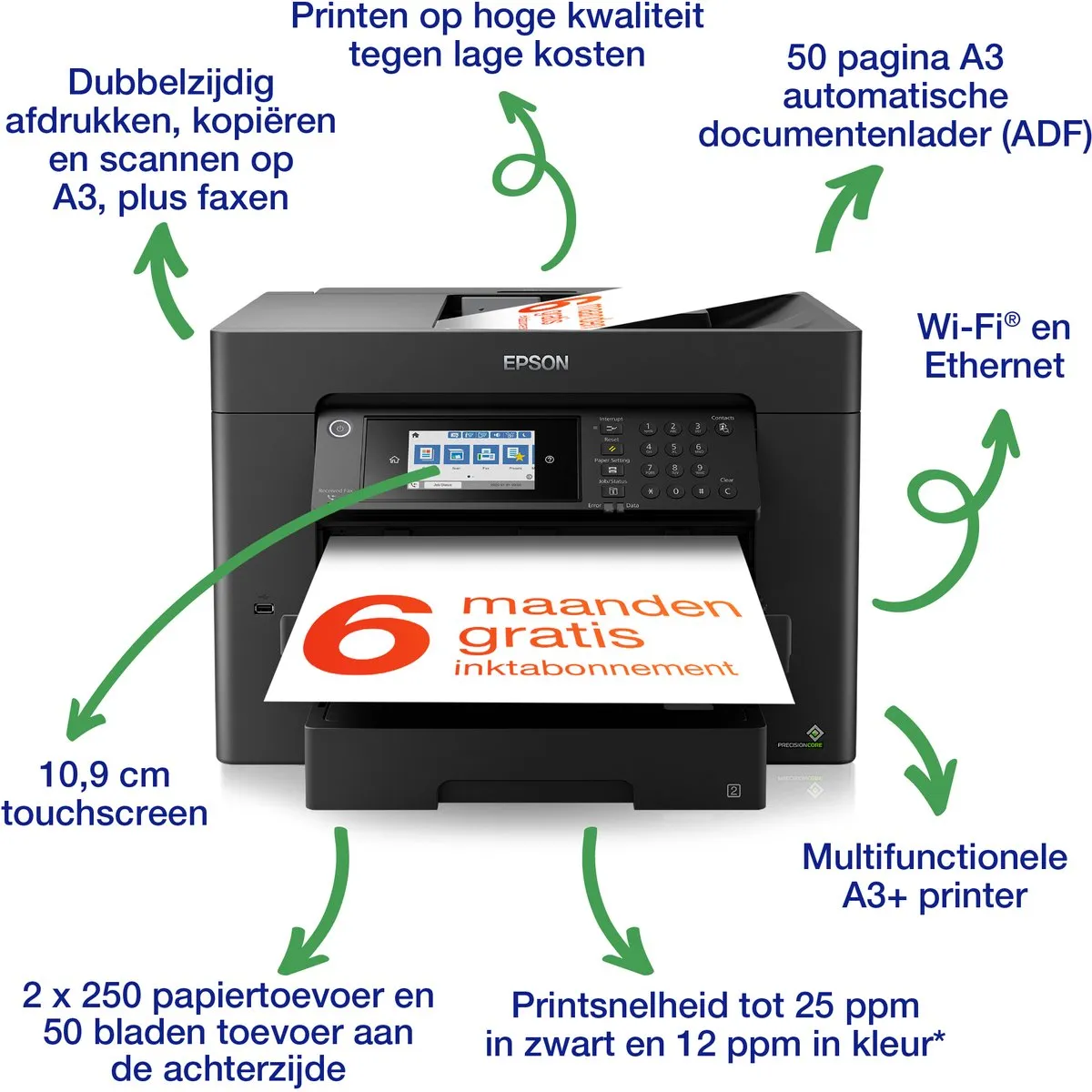Epson WorkForce WF-7840DTWF A3+ Printer - 25ppm - Zwart
