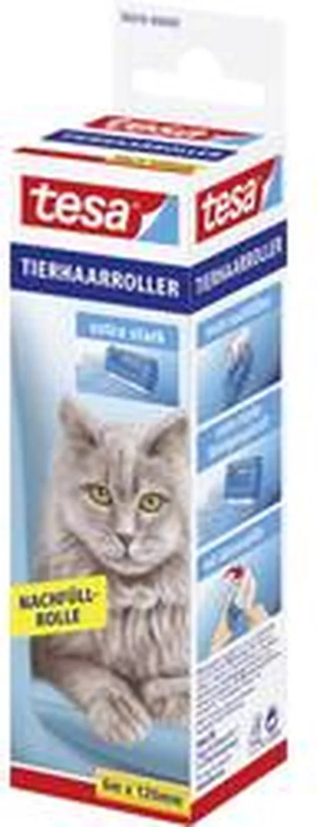 Tesa Dierhaarroller Navulverpakking - Kleurloos