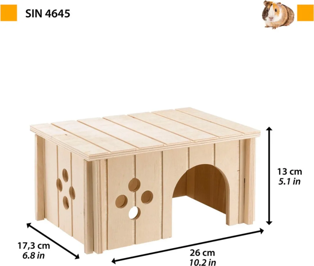 Ferplast Caviahuisje - 26x18,5x13,5cm - Bruin