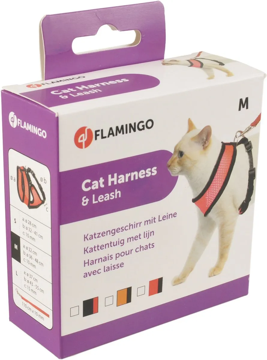 Flamingo Harms Harnas L - 32cm Borstomvang - Zwart/Rood - afbeelding 3 van 4