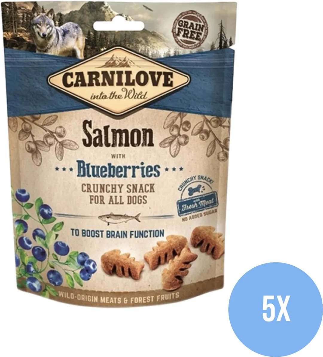 Carnilove Crunchy Snack Zalm Blauwe Bes - 5 Stuks