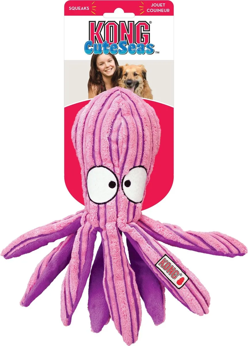 KONG Cuteseas Octopus Hondenspeelgoed S - Roze - afbeelding 6 van 6