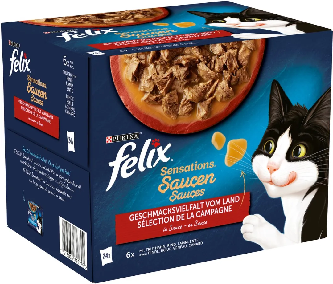 Felix Sensations Kattenvoer Nat - 96 Stuks (4x24x85g)