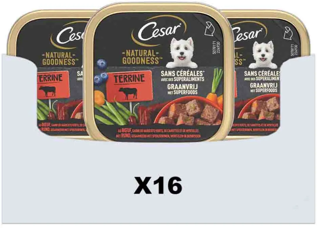 César Natural Goodness Rund Paté Graanvrij 16x100g