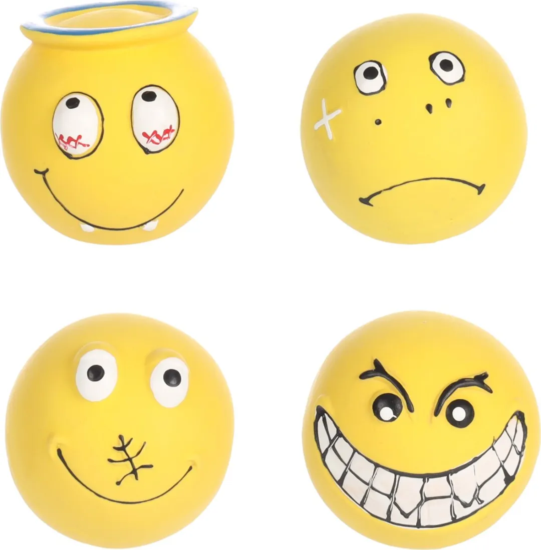 Flamingo Klepti Hs Latex Bal Smiley Geel 6cm