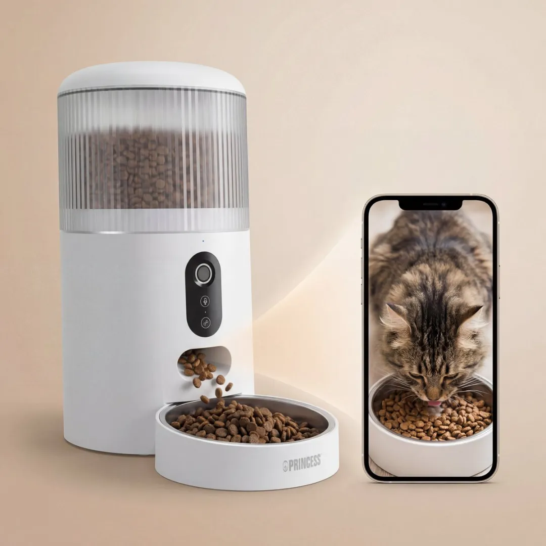 Princess Automatische Voerbak 610045 - 4L - Kat/Hond - App-Bediening - Roestvrijstalen Kom