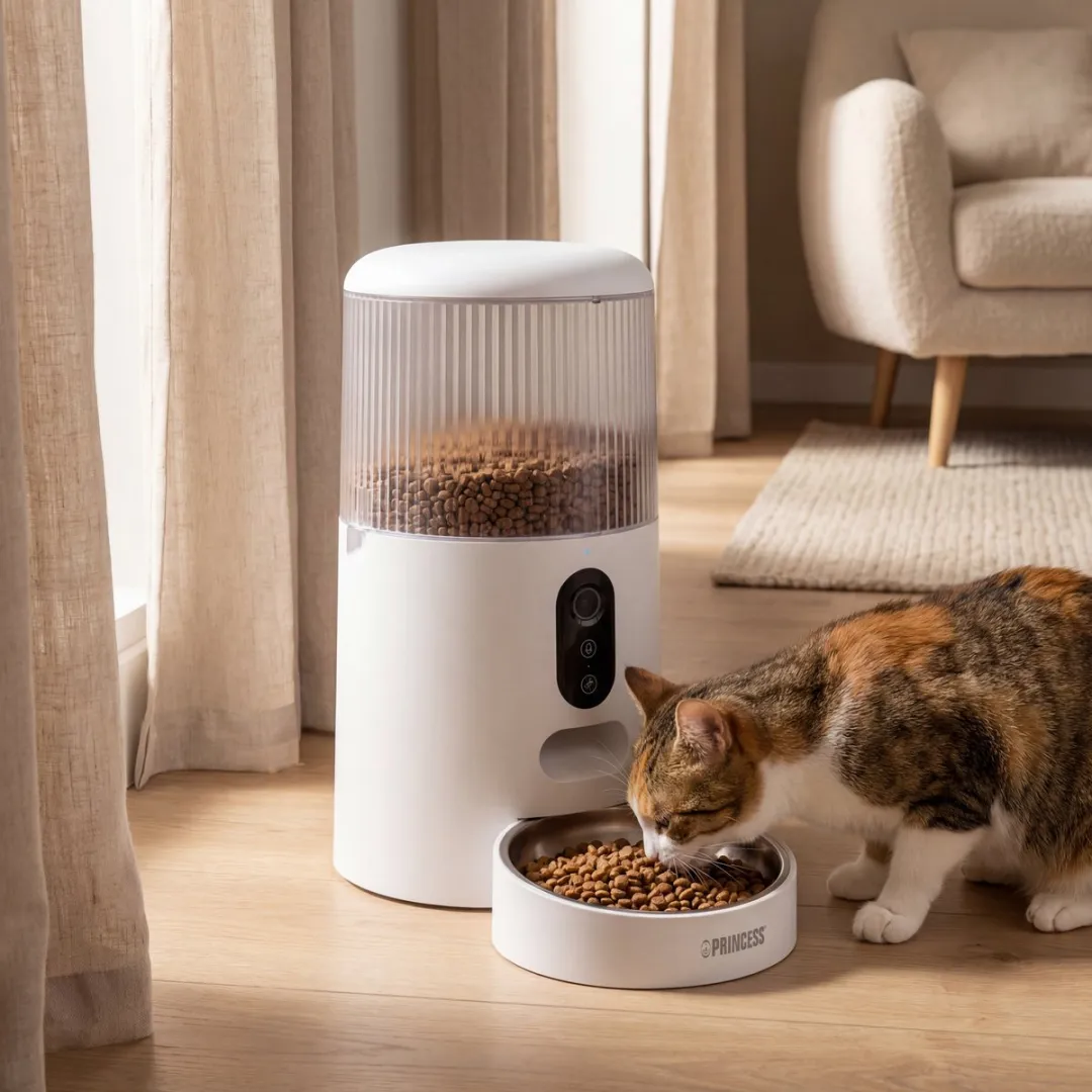 Princess Automatische Voerbak 610045 - 4L - Kat/Hond - App-Bediening - Roestvrijstalen Kom